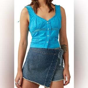 Kerry Tank by Free People- Blue Butterfly